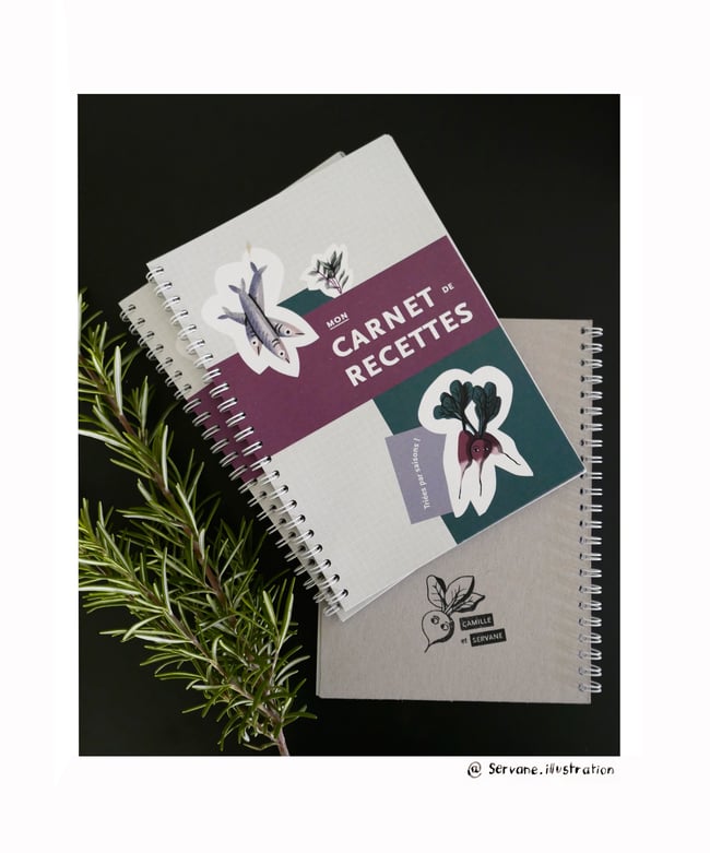 Carnet de recettes, triées par saisons (collab avec Camille Ardeois)