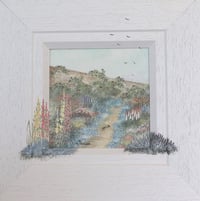 Image 1 of Garden and Hollyhocks 3539 - Open Edition Print - Miniature.