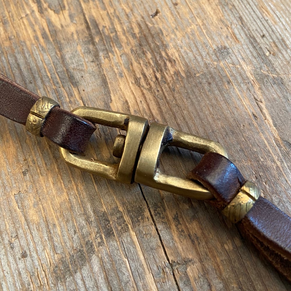 Image of THEDI LEATHERS WALLET LANYARD BROWN/BRASS