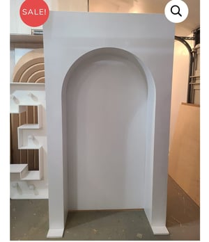 Image of Trio wood white backdrop / set of 3 design  with balloons 