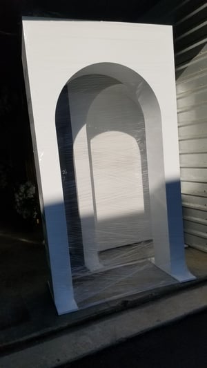 Image of Trio wood white backdrop / set of 3 design  with balloons 