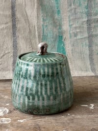 Image 5 of Tea caddy - green stripes