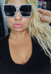 Image 2 of White Opal Bling Barbie Hot Girl Shit Sunglasses