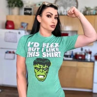 Image 1 of Worn Incredible Hulk "I'd Flex But I Like This Shirt" T-Shirt + Free Signed 8X10