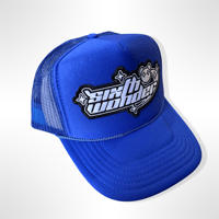 Image 3 of Black/White 6thwonder Logo trucker hat