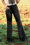 Black Sequin Flare Pants