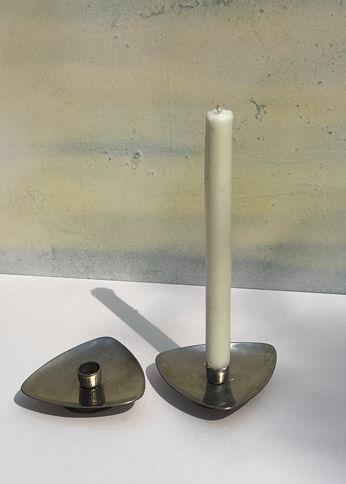 Image of Vintage Lundtofte Danish Candlestick Pair 