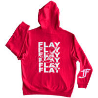 Image 2 of Sizzling Red & White Screenprinted Hoodie
