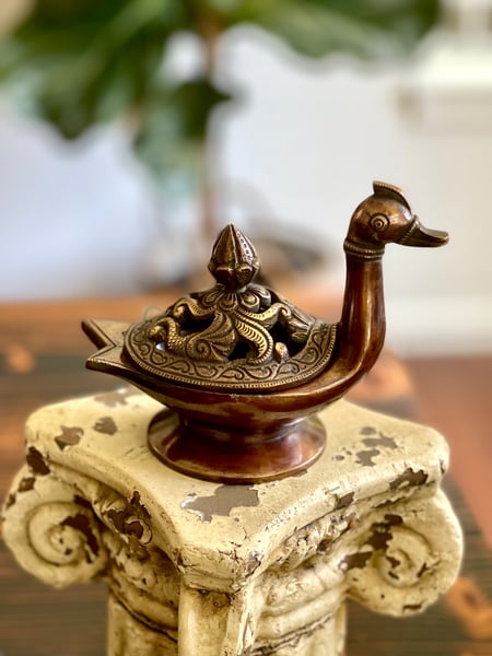 Image of Hansa brass incense holder 