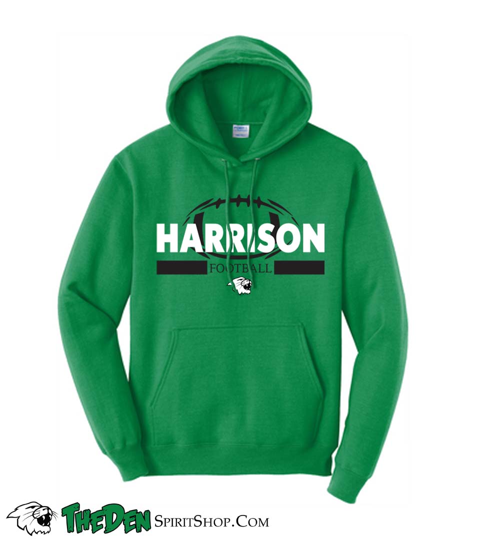 Image of Football Poly/Cotton Hoodie - Green