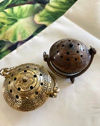 Image 1 of Brass round incense holder 