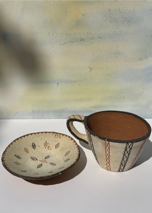 Image of Rustic Terracotta Clay  Cup & Saucer