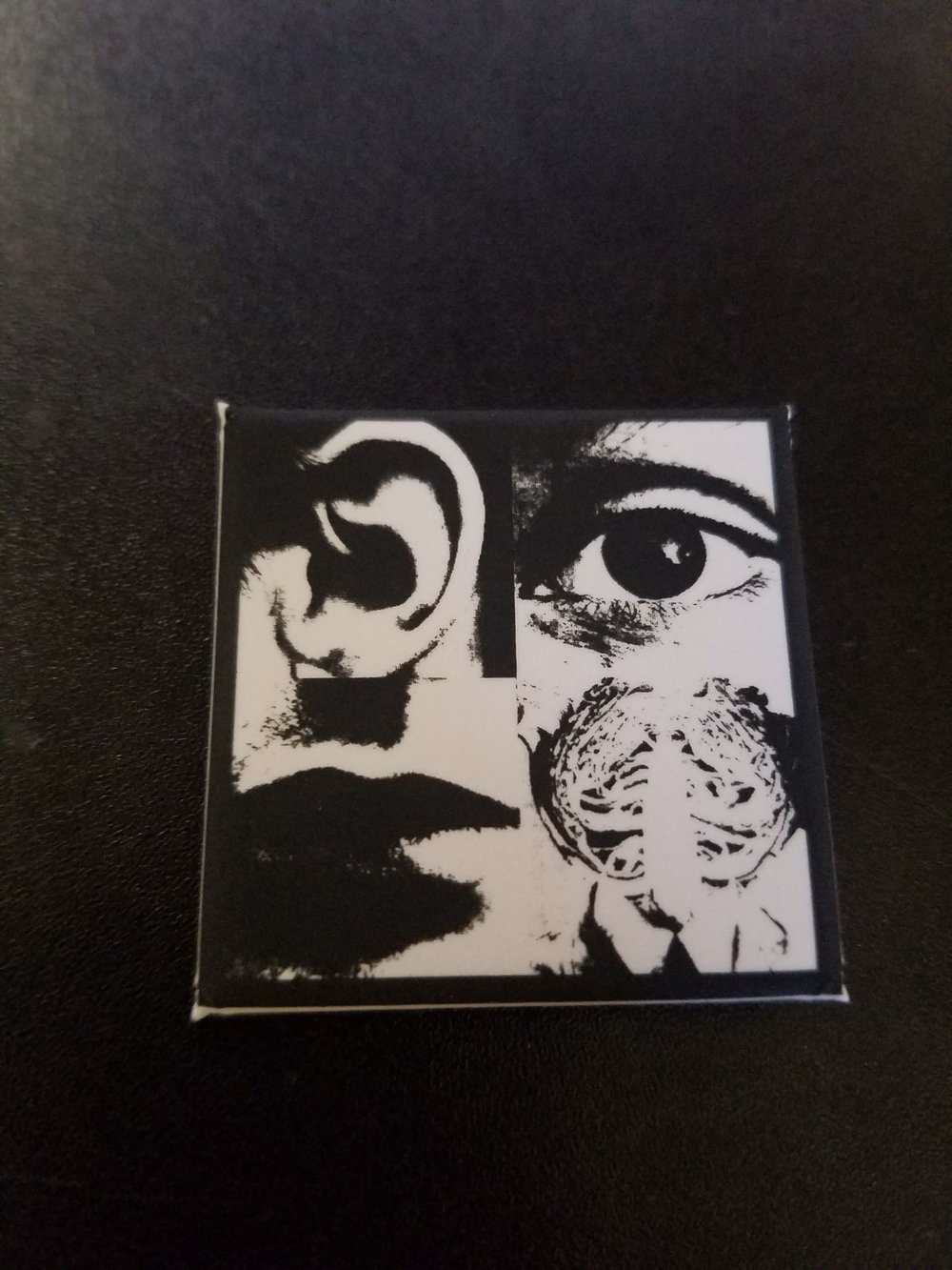 Square Discharge Hear Nothing See Nothing Say Nothing 1.5 Inch button