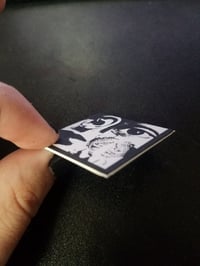 Image 3 of Square Discharge Hear Nothing See Nothing Say Nothing 1.5 Inch button