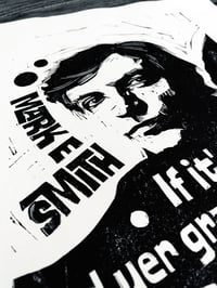 Image 3 of Mark E. Smith. The Fall. Hand Made. Original A4 linocut print. Limited and Signed. Art. Active