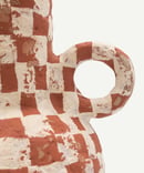 Image 2 of ONSEN CHECK VASE TERRACOTTA & OFF WHITE