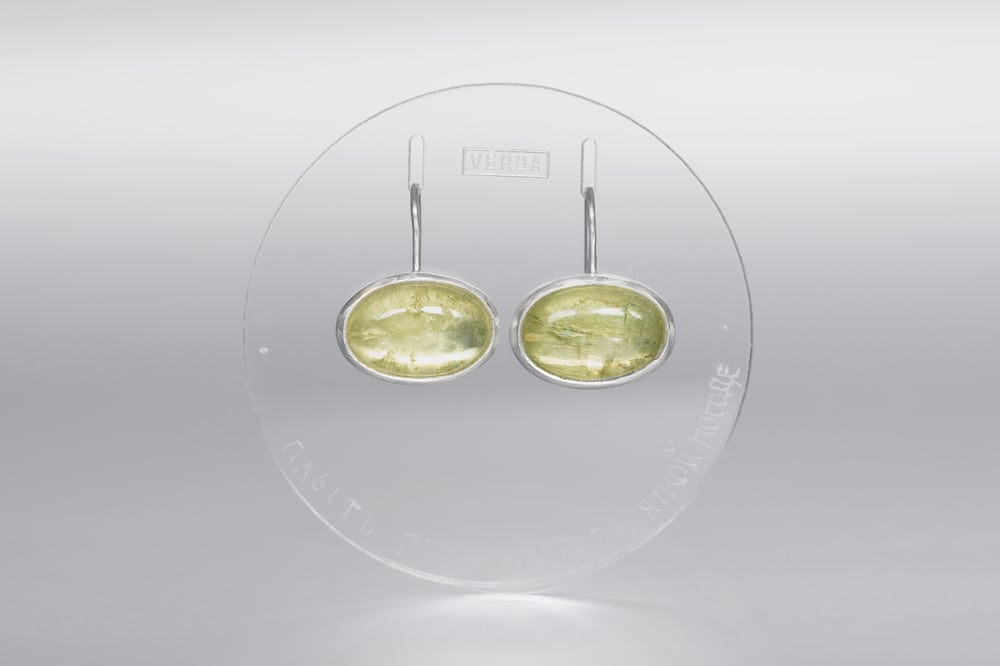Image of "To sail in good weather" silver earrings with heliodors CLEMENTER NAVIGARE