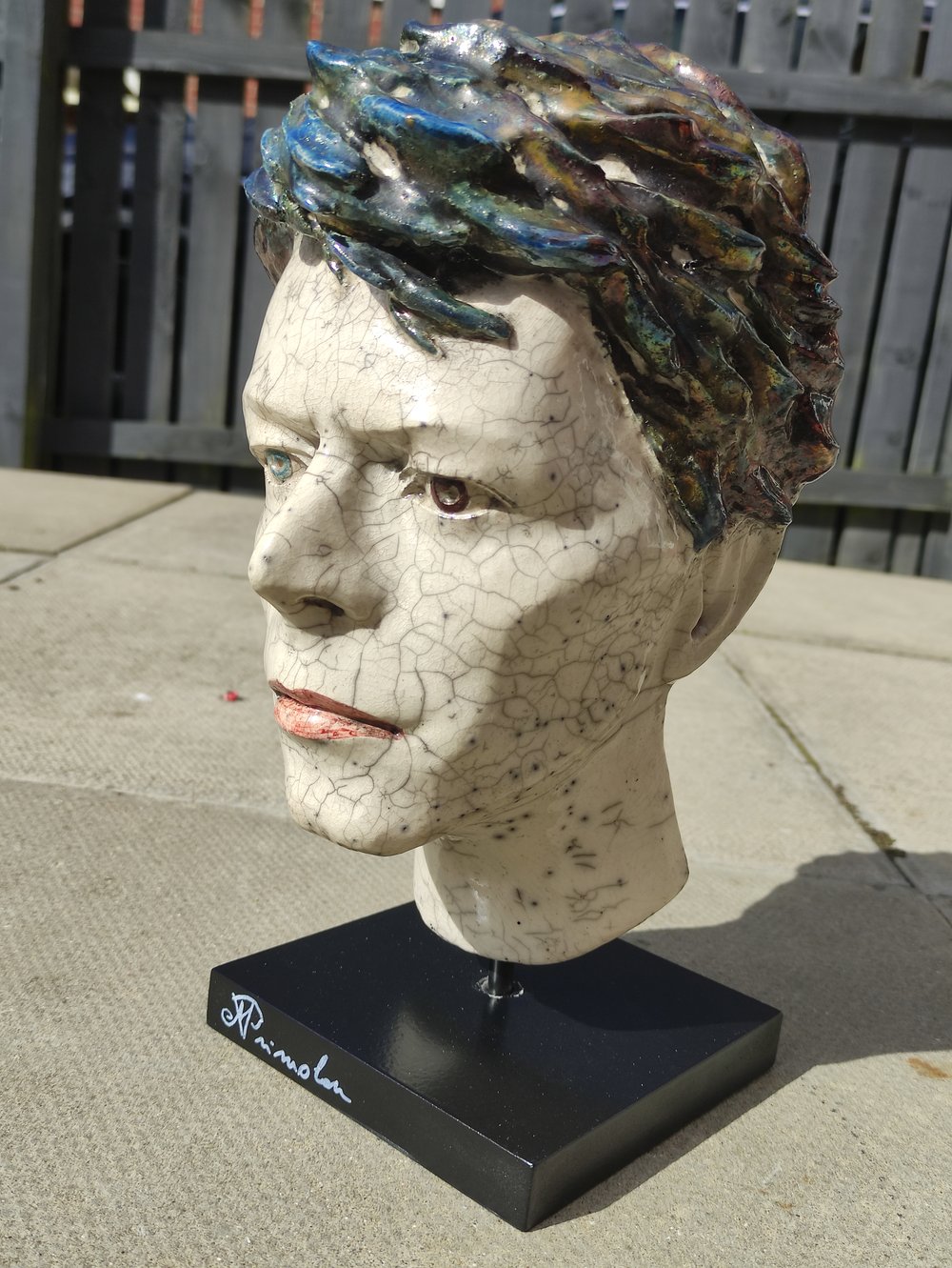 *SALE* 'Serious Moonlight' Ceramic Sculpture (Unique Raku Piece)