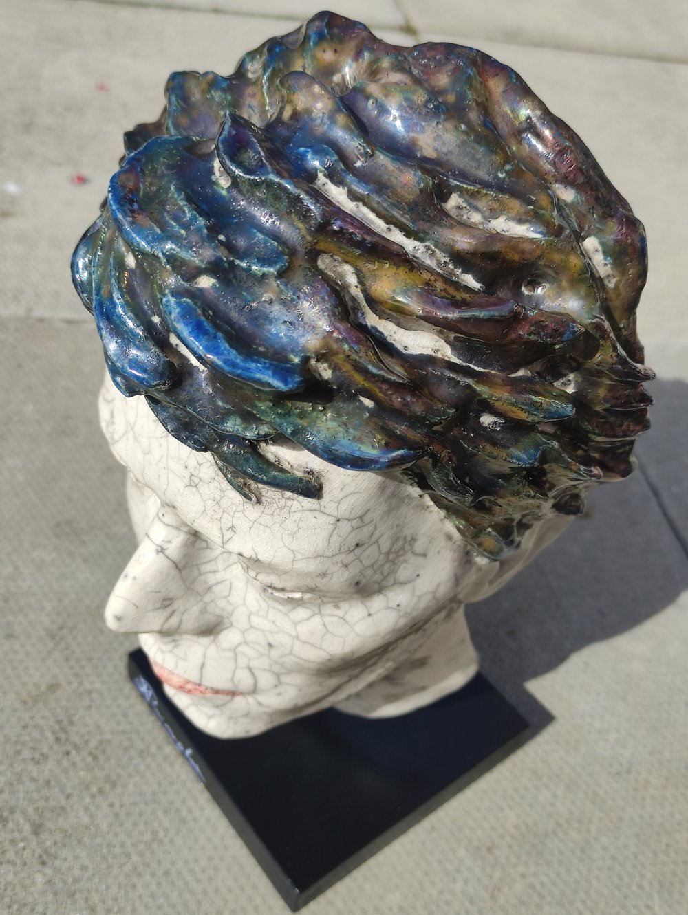*SALE* 'Serious Moonlight' Ceramic Sculpture (Unique Raku Piece)