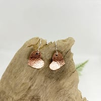 Image 4 of Hammered Copper Heart Dangle Earrings
