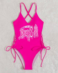 Image 1 of Hot pink death bathing suit