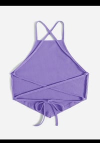 Image 2 of Purple  criss cross top