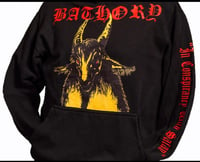 Image 1 of Bathory hoodie black metal hoodie.