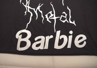 Image 2 of Black metal Barbie black metal crop Tee