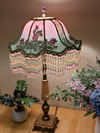 Luxury Lamp with Silk Victorian Lampshade - Summer Rose