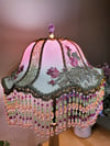 Luxury Lamp with Silk Victorian Lampshade - Summer Rose