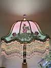 Luxury Lamp with Silk Victorian Lampshade - Summer Rose