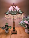 Luxury Lamp with Silk Victorian Lampshade - Summer Rose