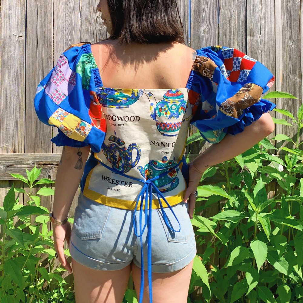 Image of Tea Towel Top — Antique Teapots