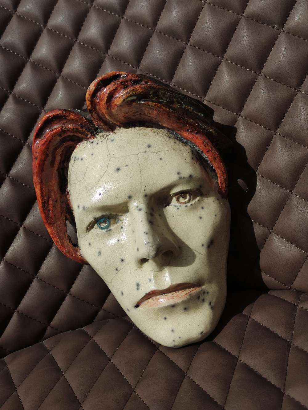 David Bowie 'The Man Who Fell To Earth' Mask Sculpture (Unique Raku Piece)