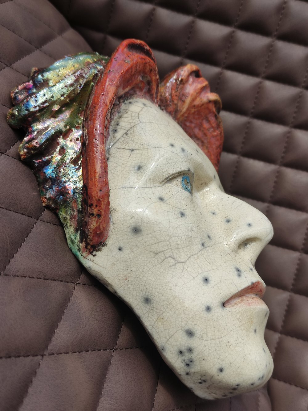 David Bowie 'The Man Who Fell To Earth' Mask Sculpture (Unique Raku Piece)