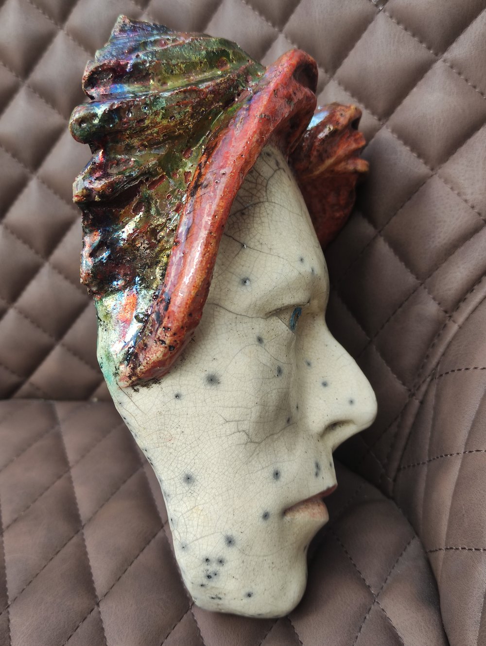 David Bowie 'The Man Who Fell To Earth' Mask Sculpture (Unique Raku Piece)