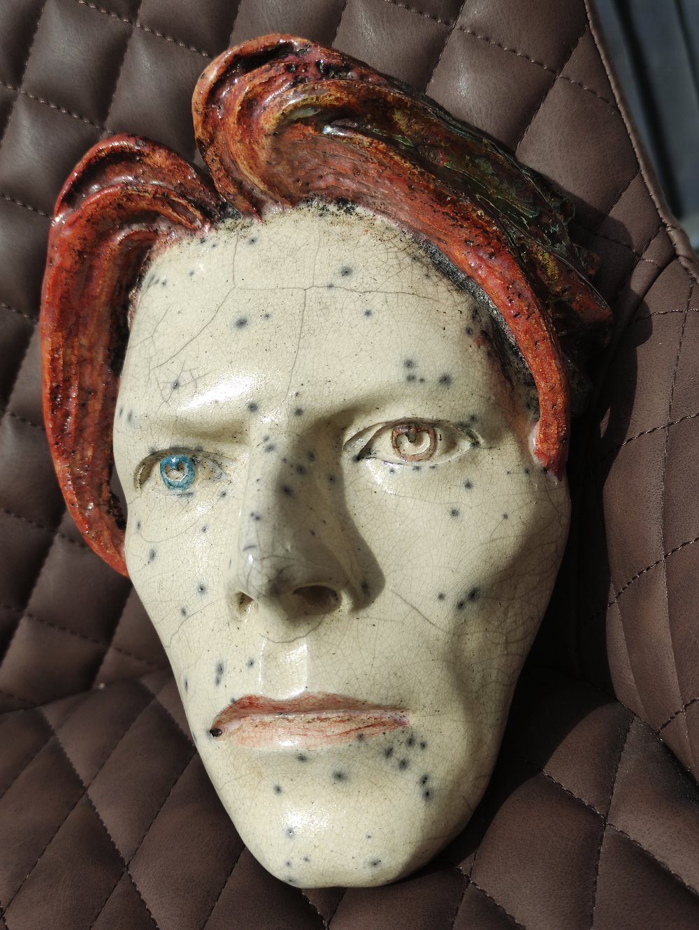 David Bowie 'The Man Who Fell To Earth' Mask Sculpture (Unique Raku Piece)