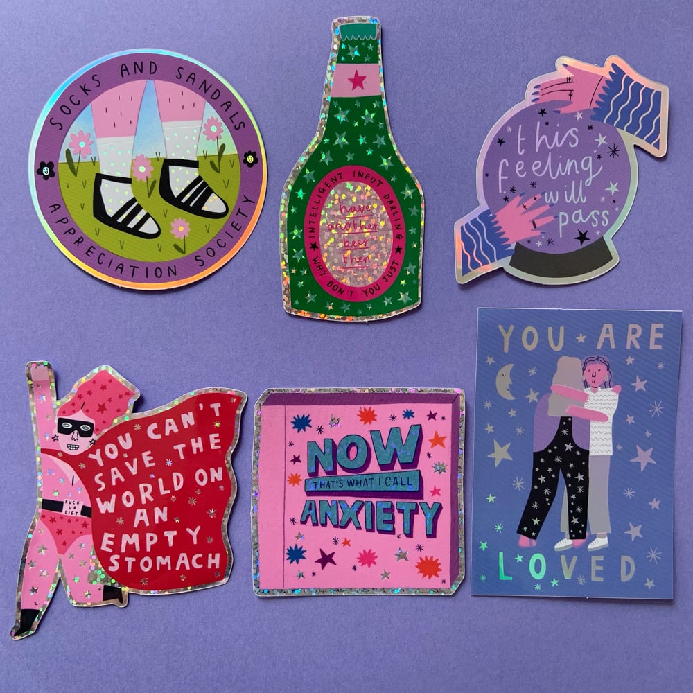 Image of Anxiety Glitter Sticker