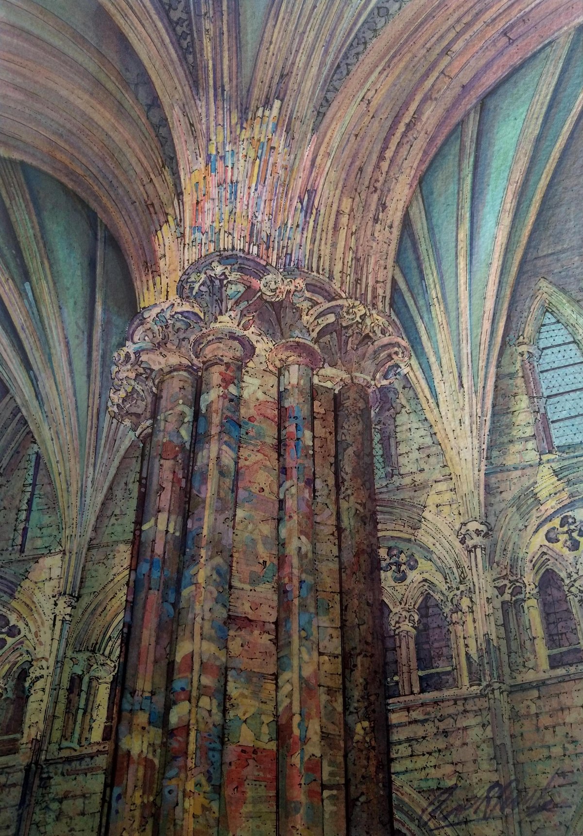 Carl Paul "Stained Glass Reflections, Nave, Lincoln Cathedral"