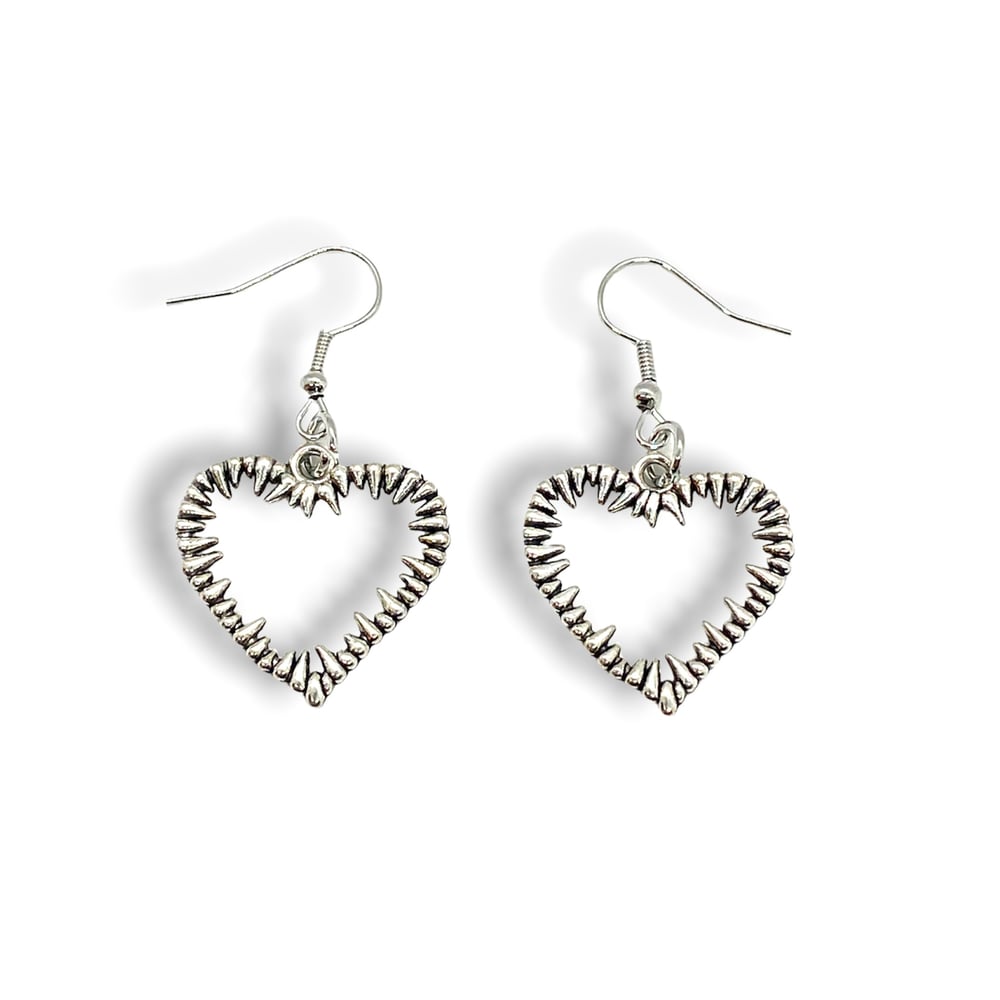 Spiked Heart Earrings