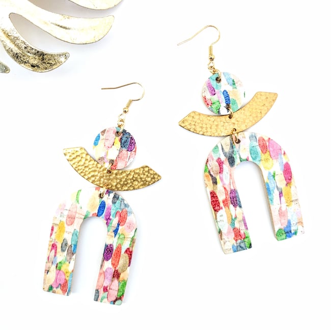 Yonce Cork Fusion Statement Earrings