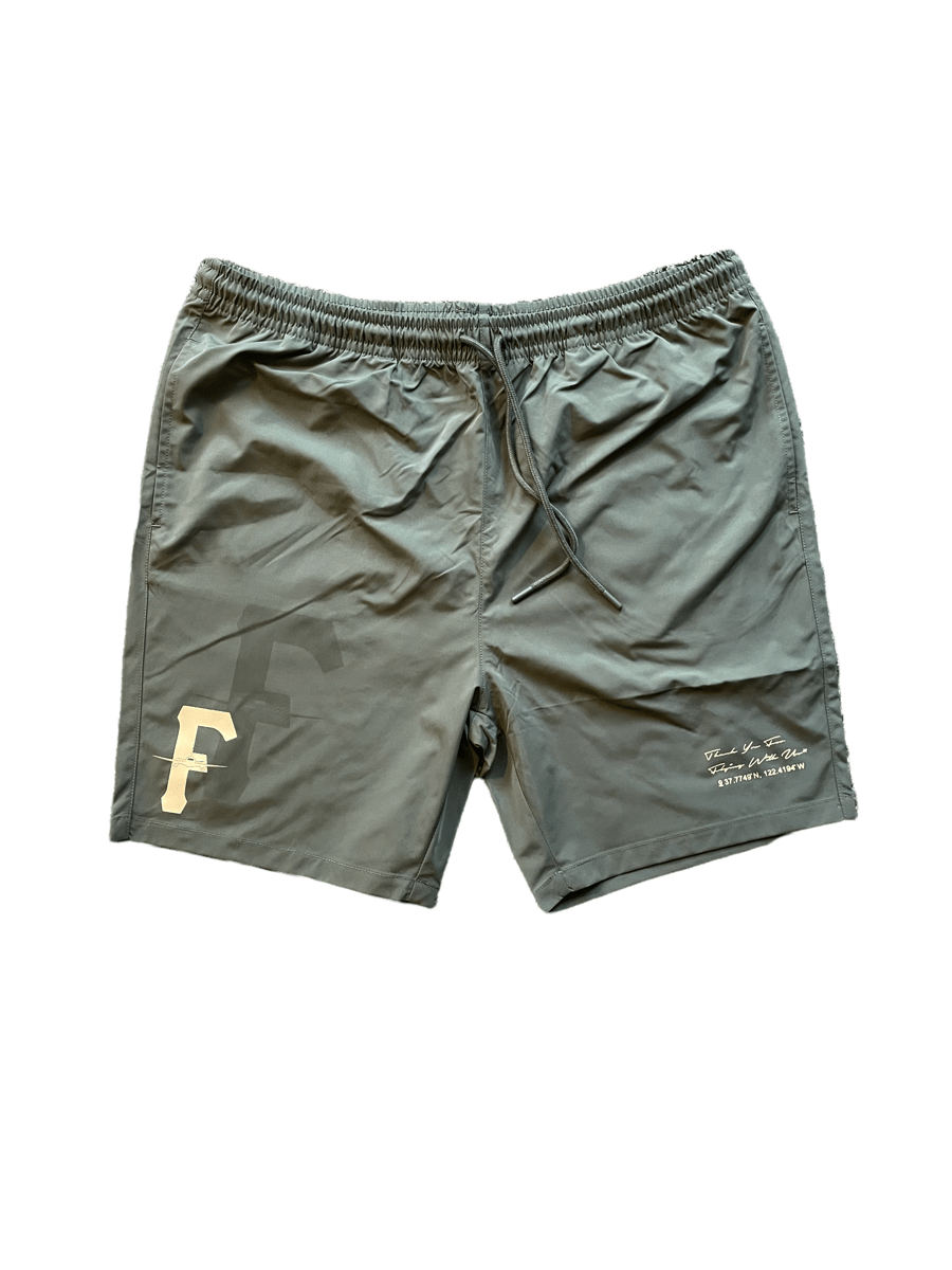 Image of FlyTimez "Coordinates" Shorts w/ Water Activated Shadow Print (Green)