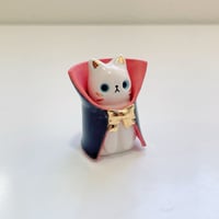 Image 3 of Count Dracula white cat ceramic figurine