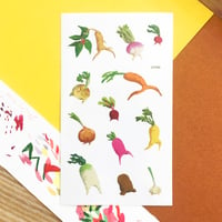 Image 1 of Running Root Vegetable Clear Sticker Sheet