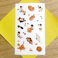 Image 1 of Tiger and Painter Clear Sticker Sheet