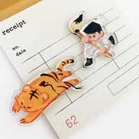 Image 2 of Tiger and Painter Acrylic Pin Set