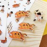 Image 3 of Tiger and Painter Acrylic Pin Set