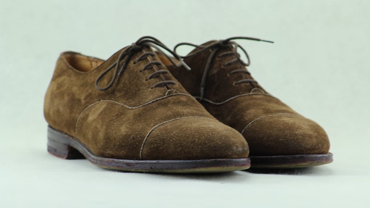 Image of Oxford brown suede VINTAGE by Bardelli