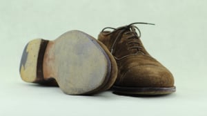 Image of Oxford brown suede VINTAGE by Bardelli
