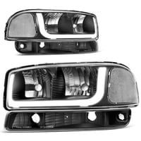 99-06 SIERRA BLACK CLEAR HEADLIGHTS N3